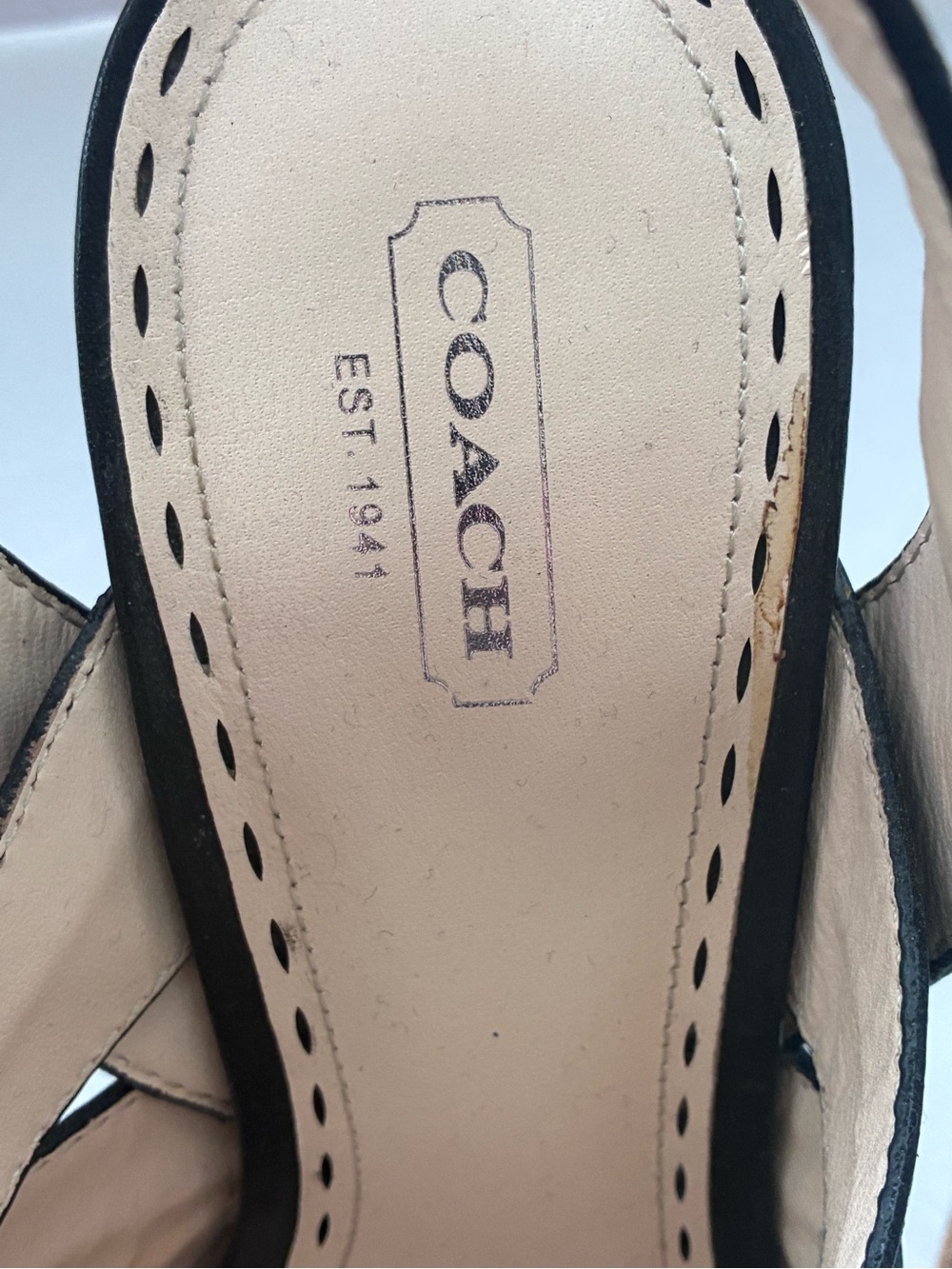 Coach Black Leather Crisscross Slingback Heels - Picture 7 of 8
